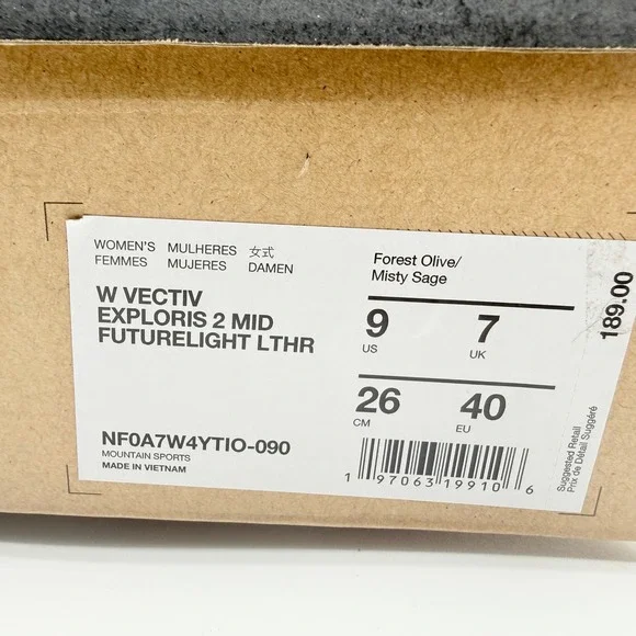 The North Face Vectiv Exploris 2 Mid Futurelight Hike Boots 9 Womens Olive NEW - Picture 11 of 11